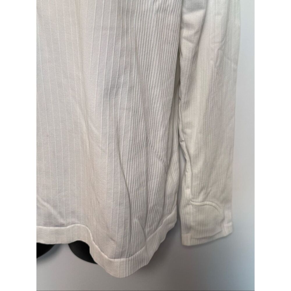Athleta white ribbed long sleeve black snap top size extra large NWOT - Picture 6 of 11